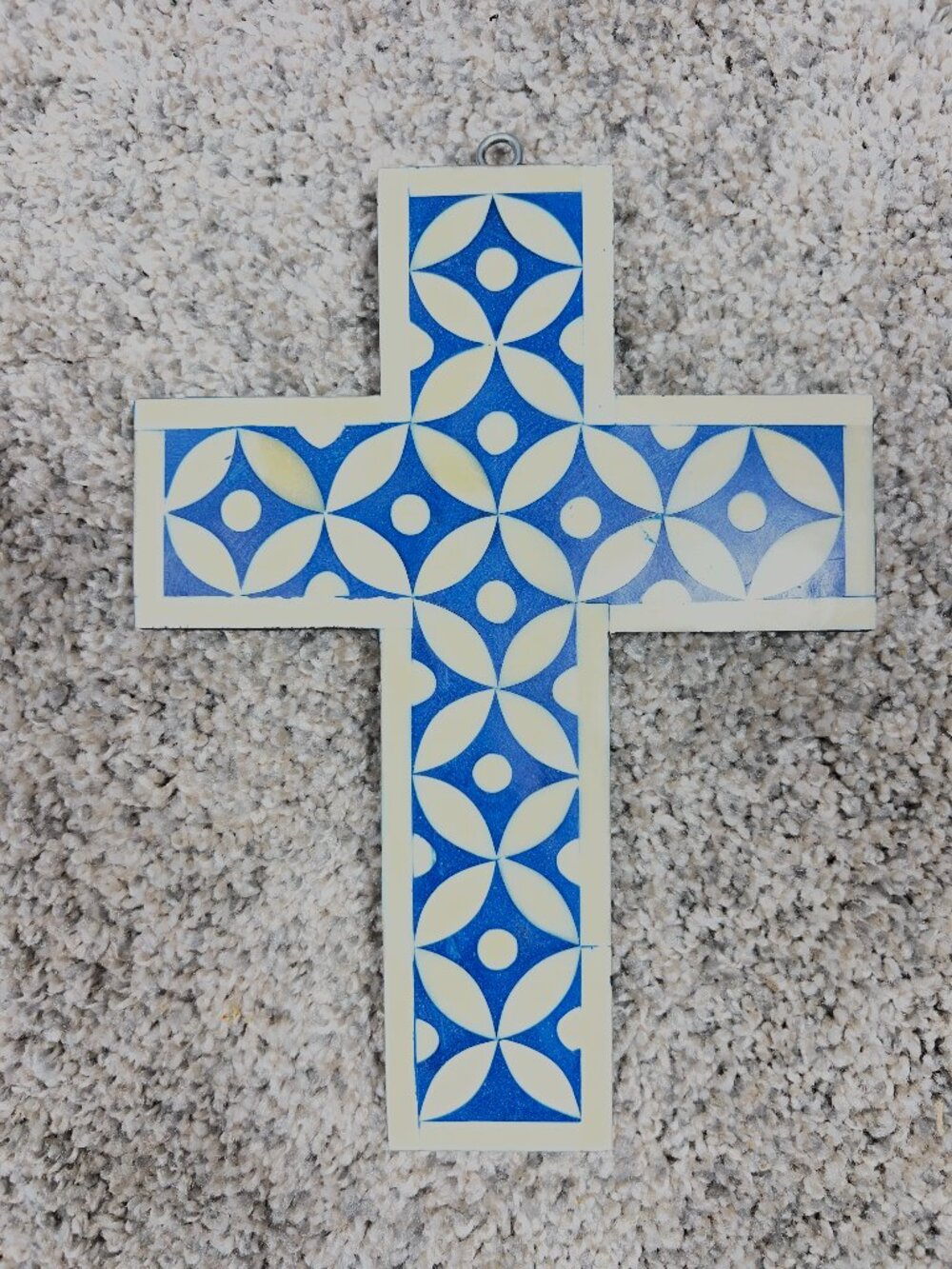 Handmade Customized Bone Inlay Cross Decoration - Made in India - Brand New